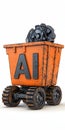 AIthemed construction cart on wheels Royalty Free Stock Photo