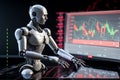 AI Trading. AI Robot on chatGPT generate analytic Trading chart. Royalty Free Stock Photo
