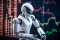 AI Trading. AI Robot on chatGPT generate analytic Trading chart. Royalty Free Stock Photo