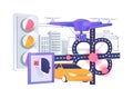 AI Traffic Control Drones abstract concept vector illustration. Royalty Free Stock Photo