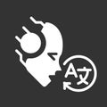 AI translates white linear glyph icon for night mode Royalty Free Stock Photo