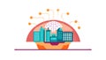 AI Urban Brain: Smart City Intelligence Connected Tech, vector design Generative AI Royalty Free Stock Photo