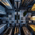 Urban Skylines Unveiled: A Drone\'s Spectacular Aerial Perspective of Megacity Roofs