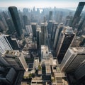 Urban Skylines Unveiled: A Drone\'s Spectacular Aerial Perspective of Megacity Roofs