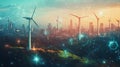 AI for Urban Waste-to-Energy Systems A city with AI-Based. Royalty Free Stock Photo