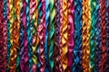 AI vibrant cascade of colorful ribbons swirling and intertwining in an abstract dance of hues