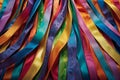 vibrant cascade of colorful ribbons swirling and intertwining in an abstract dance