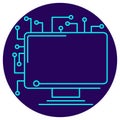 AI Visual Data Output icon. Vector thin line illustration Royalty Free Stock Photo