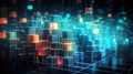 Visualizing Big Data Generated by an Clustering Algorithm in a Glowing Cube Design Royalty Free Stock Photo