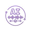 AI voice generator icon, line vector