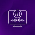 AI voice generator vector line icon
