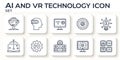 Ai and vr technology icons set Royalty Free Stock Photo