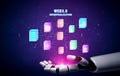 AI in The Web 3.0 Decentralization Technology Ecosystem Motif Royalty Free Stock Photo