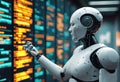 AI wisdom, program code running in AI, technological computer background,