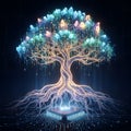 AI Wisdom Tree. Royalty Free Stock Photo
