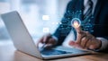 AI workflow automation concept. artificial intelligence software, Businessman uses AI Agent with Coding flow process technology, Royalty Free Stock Photo