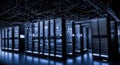 Server room in data center full of telecommunication equipment,concept of big data storage and cloud hosting technology. Network Royalty Free Stock Photo