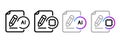 AI writing icon set for automated content creation copywriting artificial intelligence technology document and pencil Royalty Free Stock Photo