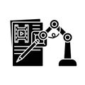 AI written screenplay black glyph icon