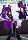 Aichi, JAPAN - August 6, 2016: Anjo Tanabata festival., Japanese girls in colorful kimono dance at Anjo Tanabata Festival