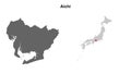 Aichi outline map Royalty Free Stock Photo