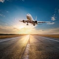 aicraft landing, AI generated Royalty Free Stock Photo