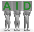 Aid Banners Shows First Aid Assistance And Support