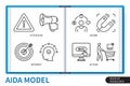 Aida model infographics linear elements set