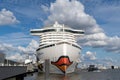 AIDA perla in the harbor of Hamburg with a fantastic sky with beautiful clouds, Germany Royalty Free Stock Photo