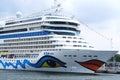 Aida ship visiting Warnemuende harbor while Hansesail event.