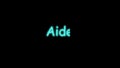 Aide. Help in French phrase neon outline. Modern luminous text, light. Isolated word on black background, lettering