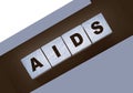 AIDS letters on wooden cubes. STD sexually transmitted diseases