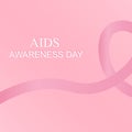 Aids Awareness Red Ribbon Background. Vector illustration