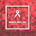 Aids Awareness Red Ribbon on Frame background.