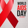 Aids Awareness Red Ribbon. World Aids Day concept.