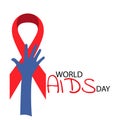 Aids Awareness Red Ribbon. World Aids Day concept. Illustration