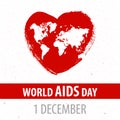 Aids awareness Ribbon Background. 1 December - World day. Vector illustration