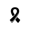 AIDS Awareness Ribbon, World Breast Cancer Day. Flat Vector Icon illustration. Simple black symbol on white background. AIDS Royalty Free Stock Photo