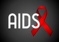 AIDS concept, red ribbon