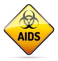 AIDS HIV Biohazard virus danger sign with reflect and shadow on