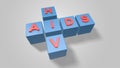 Aids HIV sign in red 3d cubes isolated on white background Royalty Free Stock Photo