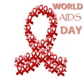 AIDS Memorial Day. AIDS day emblem. Red ribbon.