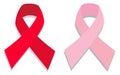 Aids and pink breast cancer ribbon