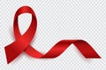 Aids red ribbon. World aids day vector isolated symbol
