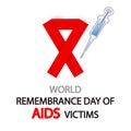 AIDS Remembrance Day of Victims World ribbon