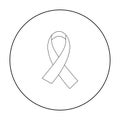 AIDS ribbon icon in outline style isolated on white. Drugs symbol.