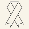 AIDS tape thin line icon. HIV awareness strip outline style pictogram on white background. World Aids Day sign for