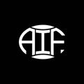 AIF abstract monogram circle logo design on black background. AIF Unique creative initials letter logo Royalty Free Stock Photo