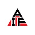 AIF triangle letter logo design with triangle shape. AIF triangle logo design monogram. AIF triangle vector logo template with red Royalty Free Stock Photo