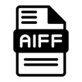Aiff file icon. Audio format symbol Solid icons, Vector illustration. can be used for website interfaces, mobile applications and